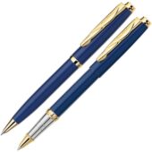 Набор: шариковая ручка и ручка-роллер PEN & PEN. Pierre Cardin, синий/серебристый/золотистый, арт. 027932203