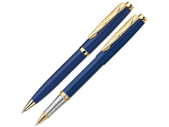 Набор: шариковая ручка и ручка-роллер PEN & PEN. Pierre Cardin, синий/серебристый/золотистый, арт. 027932203