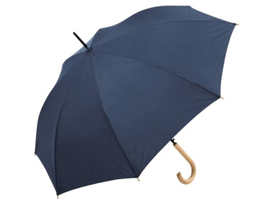 Зонт-трость 1134 Okobrella с деревянной ручкой и куполом из переработанного пластика, navy, арт. 027986903