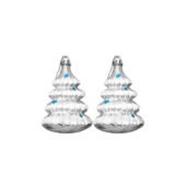 Новогоднее подвесное украшение Ёлочки в серебре из полистирола, набор из 2 шт / 8,6×5,8×3,2см, арт. 027947203