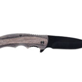 Нож складной Stinger, 120 мм, (чёрный), материал рукояти: дерево/сталь (серый), в картонной коробке, арт. 028207103