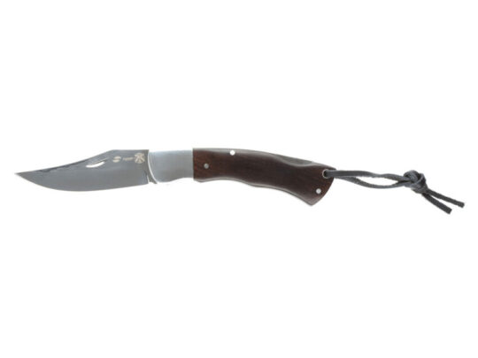 Нож складной Stinger, 92 мм, (серебристый), материал рукояти: сталь/дерево (серебристо-коричневый), арт. 028206303