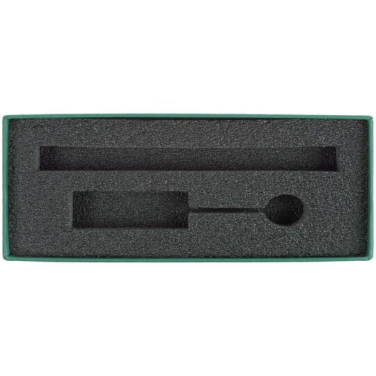 Коробка Notes с ложементом для ручки и флешки, зеленая