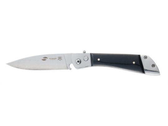 Нож складной Stinger, 90 мм (серебристый), материал рукояти: сталь, смола (чёрный), арт. 028206603