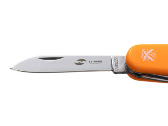 Нож перочинный Stinger, 90 мм, 11 функций, материал рукояти: АБС-пластик (оранжевый), арт. 028204603