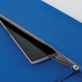 Папка А4  «PATRIX»  с блокнотом и карманом  на молнии, синяя, полиэстер 600D