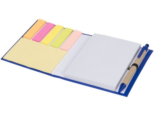 Цветной комбинированный блокнот с ручкой, синий, арт. 028151303