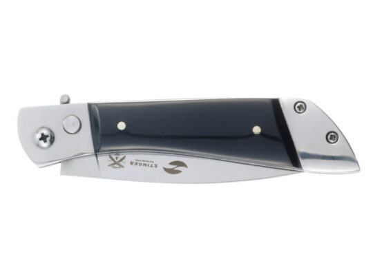 Нож складной Stinger, 90 мм (серебристый), материал рукояти: сталь, смола (чёрный), арт. 028206603