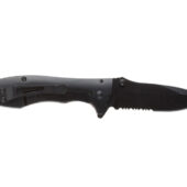 Нож складной Stinger, 80 мм (чёрный), материал рукояти: сталь/сандаловое дерево (коричневый), арт. 028207203