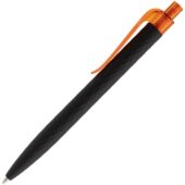 Ручка шариковая Prodir QS01 PRT-P Soft Touch, черная с оранжевым