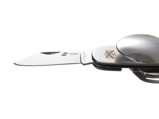 Нож перочинный Stinger, 109 мм, 8 функций, материал рукояти: нержавеющая сталь (серебристый), арт. 028204703