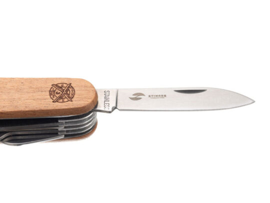 Нож перочинный Stinger, 89 мм, 15 функций, материал рукояти: древесина сапеле, арт. 028205703