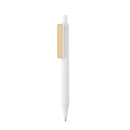 Ручка из переработанного ABS-пластика GRS с бамбуковым клипом, арт. 028115006