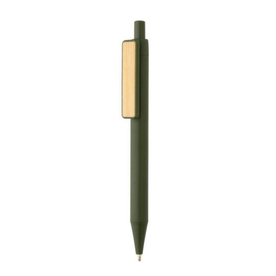 Ручка из переработанного ABS-пластика GRS с бамбуковым клипом, арт. 028115206