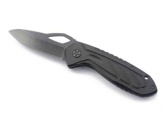 Нож складной Stinger, 80 мм, (чёрный), материал рукояти: алюминий (чёрный), арт. 028208303