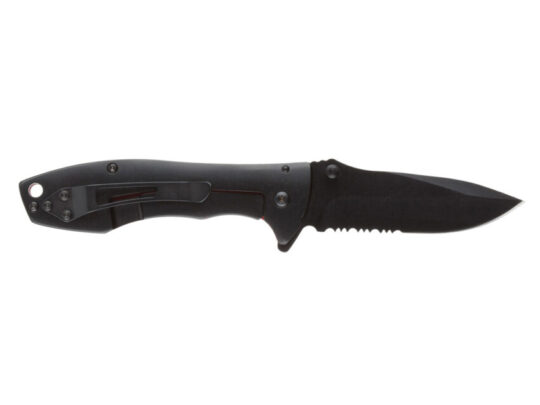 Нож складной Stinger, 80 мм, (чёрный), материал рукояти: сталь/алюминий (чёрно-красный), арт. 028208003