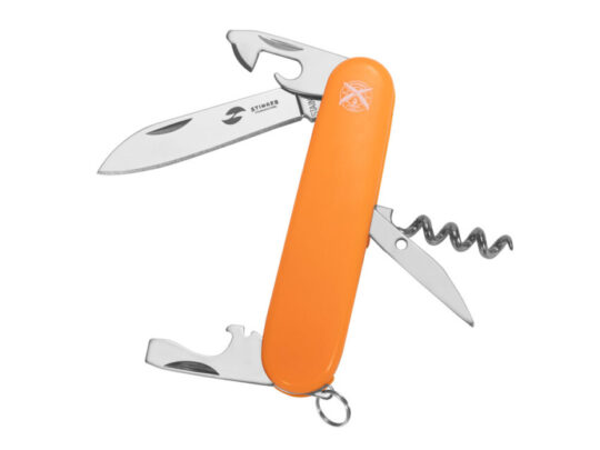 Нож перочинный Stinger, 90 мм, 10 функций, материал рукояти: АБС-пластик (оранжевый), арт. 028205603