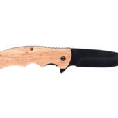 Нож складной Stinger, 120 мм, (чёрный), материал рукояти: дерево/сталь (коричневый), арт. 028207003