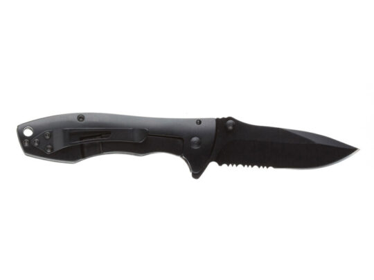 Нож складной Stinger, 80 мм, (чёрный), материал рукояти: сталь/дерево пакка (чёрный), арт. 028207603