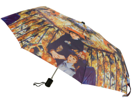 Набор: платок, складной зонт Ренуар. Терраса, синий/желтый, арт. 028149403