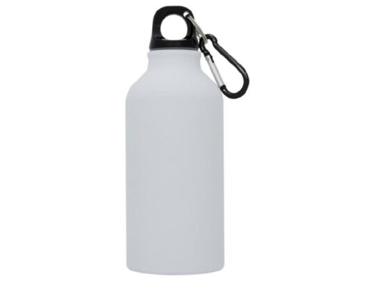 Матовая спортивная бутылка Oregon с карабином и объемом 400 мл, белый (Р), арт. 028241603
