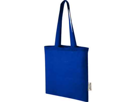 Эко-сумка Madras объемом 7 л из переработанного хлопка плотностью 140 г/м2, ярко-синий, арт. 028276003
