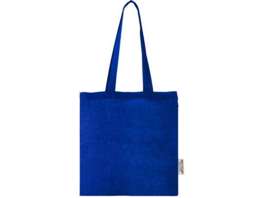 Эко-сумка Madras объемом 7 л из переработанного хлопка плотностью 140 г/м2, ярко-синий, арт. 028276003