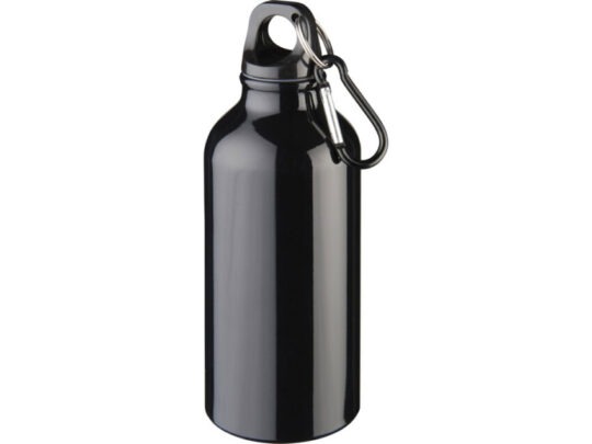Бутылка для воды с карабином Oregon, объемом 400 мл, сплошной черный (400 мл), арт. 028273003
