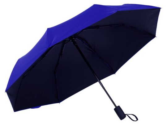 Зонт-автомат Dual с двухцветным куполом, голубой/черный, арт. 028263903