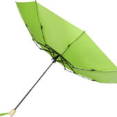 Birgit, складной ветроустойчивый зонт диаметром 21 дюйм из переработанного ПЭТ, зеленый лайм, арт. 028383903