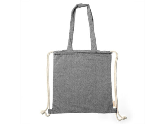 Рюкзак-мешок VARESE из переработанного хлопка, черный, арт. 028576503