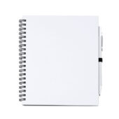 Блокнот LEYNAX с ручкой из переработанного картона, белый, арт. 028512803