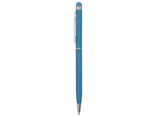 Ручка-стилус шариковая Jucy Soft с покрытием soft touch, голубой, арт. 028427703