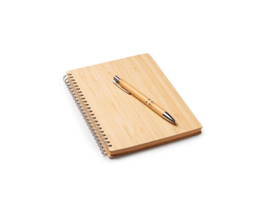 Набор GALA: блокнот А5, ручка шариковая, бамбук, бежевый, арт. 028508903