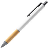 Ручка шариковая PENTA металлическая с бамбуковой вставкой, белый, арт. 028445103