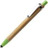 Ручка-стилус шариковая NAGOYA с бамбуковым корпусом, натуральный/зел.яблоко, арт. 028444203
