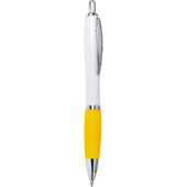 Ручка пластиковая шариковая CARREL с антибактериальным покрытием, белый/желтый, арт. 028447803