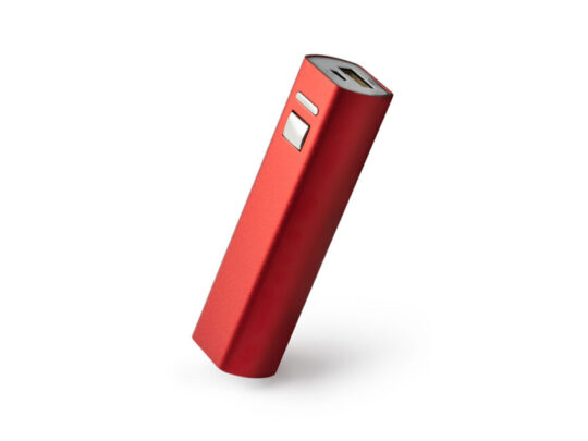 Внешний аккумулятор BENDER из алюминия емкостью 2600 мАч, красный, арт. 028564603