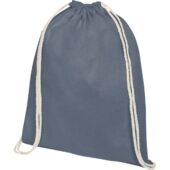 Рюкзак со шнурком Oregon хлопка плотностью 140 г/м2, серый, арт. 028557103