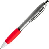 Ручка пластиковая шариковая CONWI, серебристый/красный, арт. 028446803