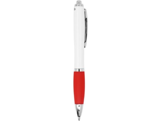 Ручка пластиковая шариковая CARREL с антибактериальным покрытием, белый/красный, арт. 028447503