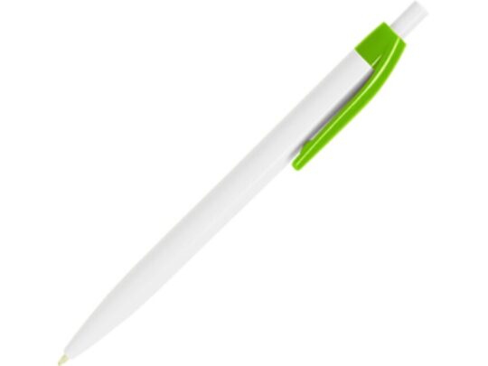 Ручка пластиковая шариковая HINDRES, белый/зеленое яблоко, арт. 028448303