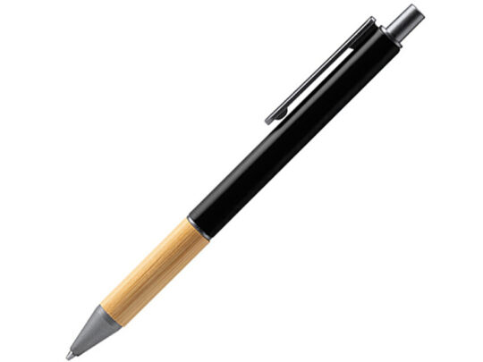 Ручка шариковая PENTA металлическая с бамбуковой вставкой, черный, арт. 028445203