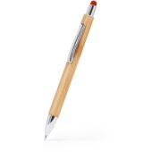 Ручка шариковая PAMPA с цветным стилусом, натуральный/красный, арт. 028443103
