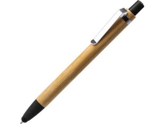 Ручка-стилус шариковая NAGOYA с бамбуковым корпусом, натуральный/черный, арт. 028444403