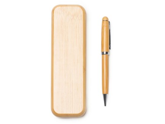 Ручка шариковая BODONI из бамбука в футляре, бежевый, арт. 028442703