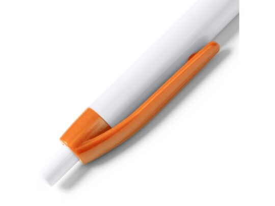 Ручка пластиковая шариковая HINDRES, белый/апельсин, арт. 028448003