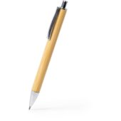 Ручка шариковая TUCUMA с корпусом из бамбука, бежевый/серебристый, арт. 028443003