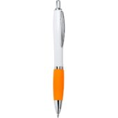 Ручка пластиковая шариковая CARREL с антибактериальным покрытием, белый/апельсин, арт. 028447403