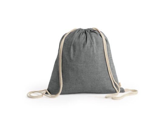 Рюкзак-мешок BRESCIA из переработанного хлопка, черный, арт. 028576003